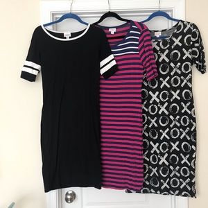 Trio of 3 Lularoe Julia dresses size S valentine’s